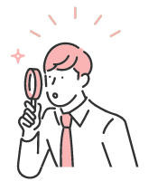 虫眼鏡を覗いている覗いているスーツ姿の男性のイラスト